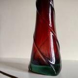Art deco iridescent crystal vase
