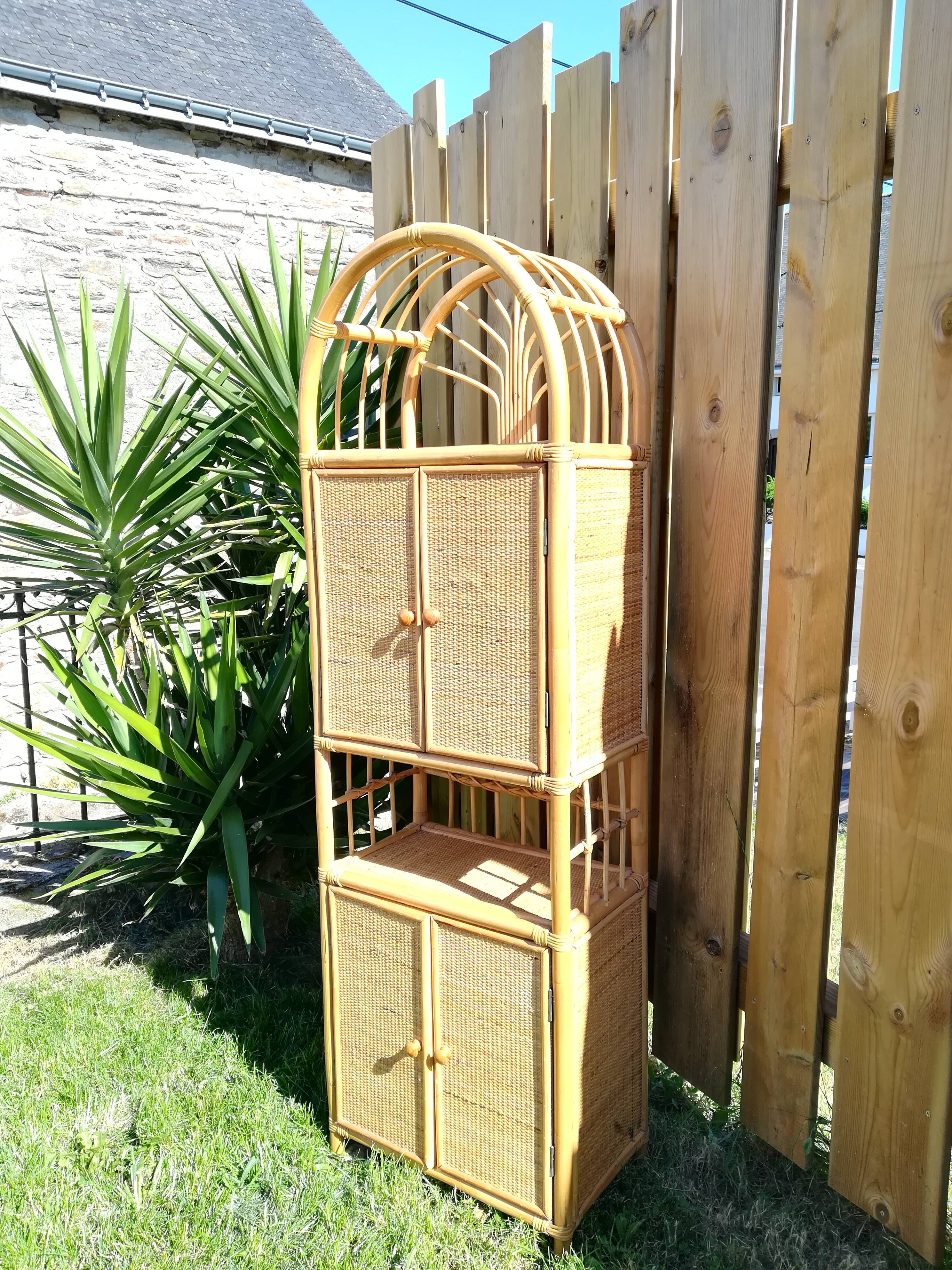 Rattan bookcase
