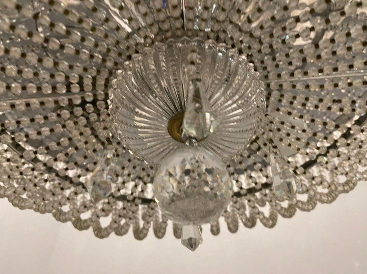 Italian Crystal Beaded Chandelier, 1960s