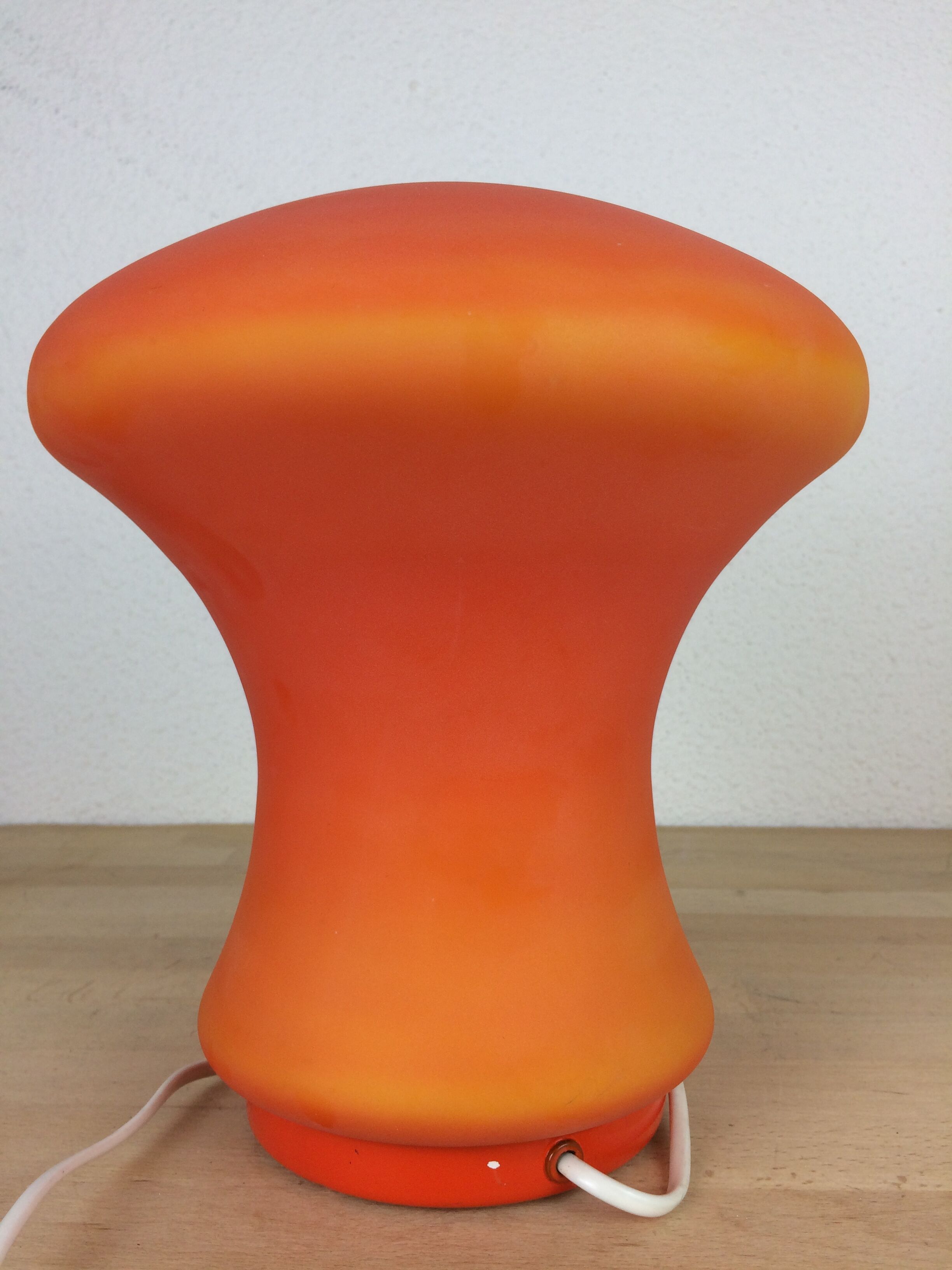 Atomic mushroom lamp orange glass 70's
