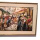 Peinture à l'huile sur toile "marché aux poissons" années 70 toile 70x50 cm signée