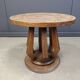 African Ceremonial Chief Chair with table Hand Carved Wood 1960s