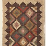 Tapis Kilim tissé à la main en jute et laine, côté de lit, décoration intérieure, hall d'entrée, balcon, TAPIS.