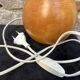 Pied de lampe boule bois massif années 80