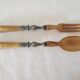 Old horn + silver-plated metal salad servers in their case