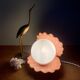 Vintage pink ceramic shell lamp