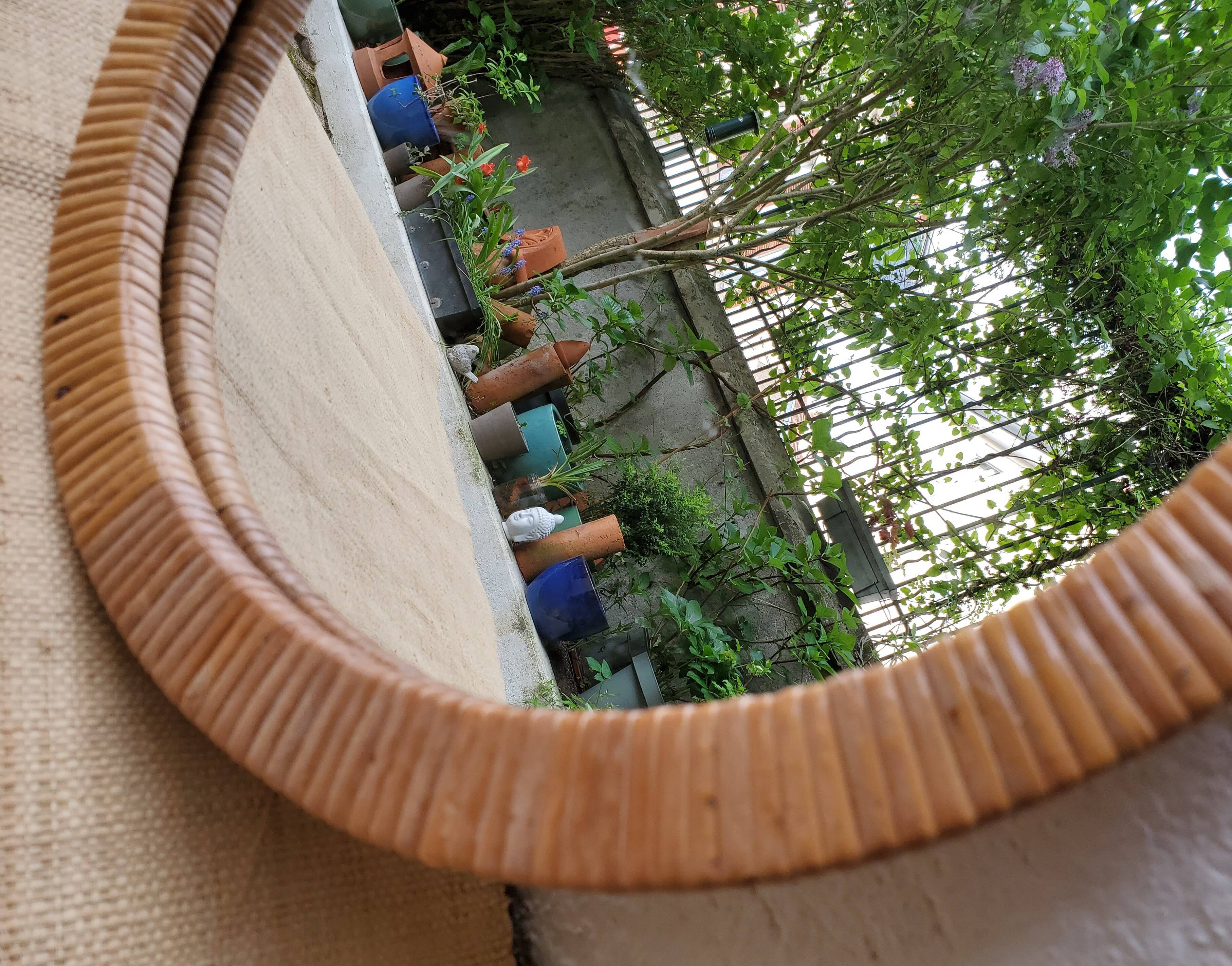 Rattan mirror 32cm