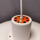 Beautiful older PH 4/3 hanging lamp, in white, with original orange suspension.