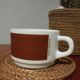 Set of 5 brown/white Negresco coffee cups, in opal glass from Arcopal, 1970
