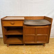 Mid-century retro vintage teak telephone seat by Nathan 1960–1970  Stylish