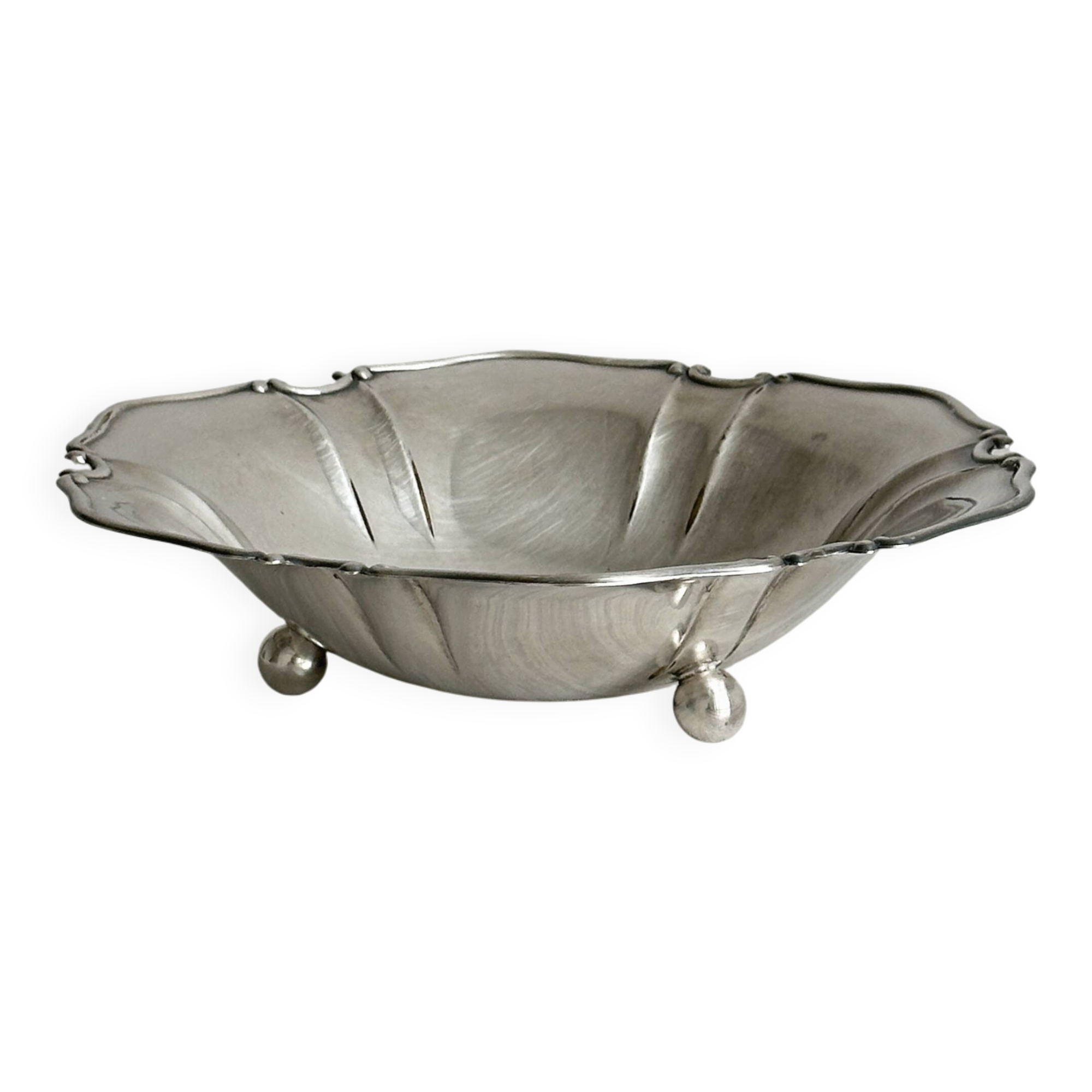 Plate, antique metal fruit bowl