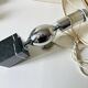 Vintage 70s metal and marble lamp