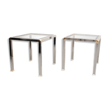 Chrome and Brass Side or Sofa Tables, 1970s