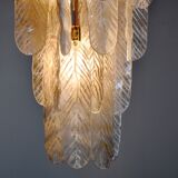 Pendant lamp "Leaves" by Mazzega in Murano glass, Italy, 1970
