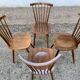 Series of 4 old chairs bistro wood curve dossir eventail in hetre