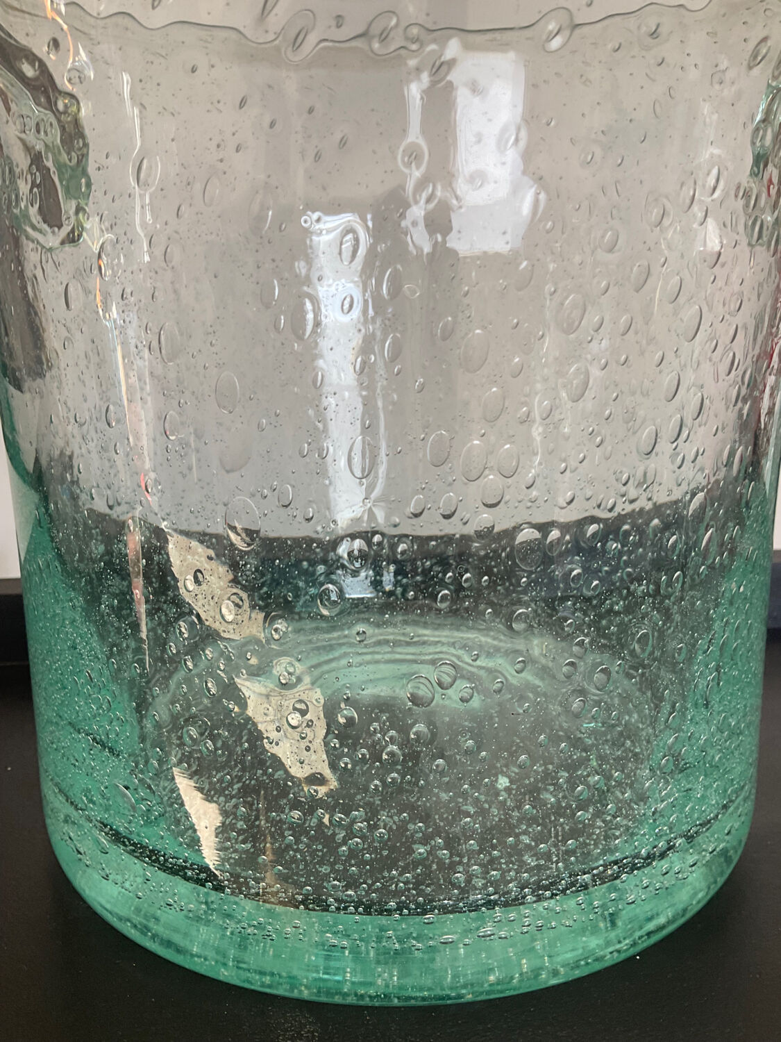 Seau à  champagne Biot vintage verre bullé soufflé