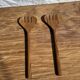 Salad server or large oval split teak spoon. L18 D8.5