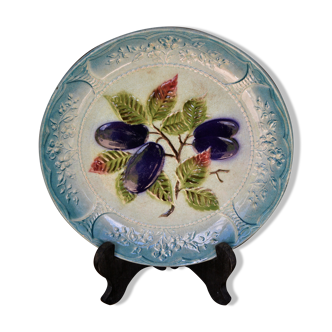 Round dish Iron Earth plum décor