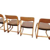 beech sled chairs x 4