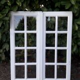 Fenêtre chêne H96,9xL81cm ancienne petits carreaux
