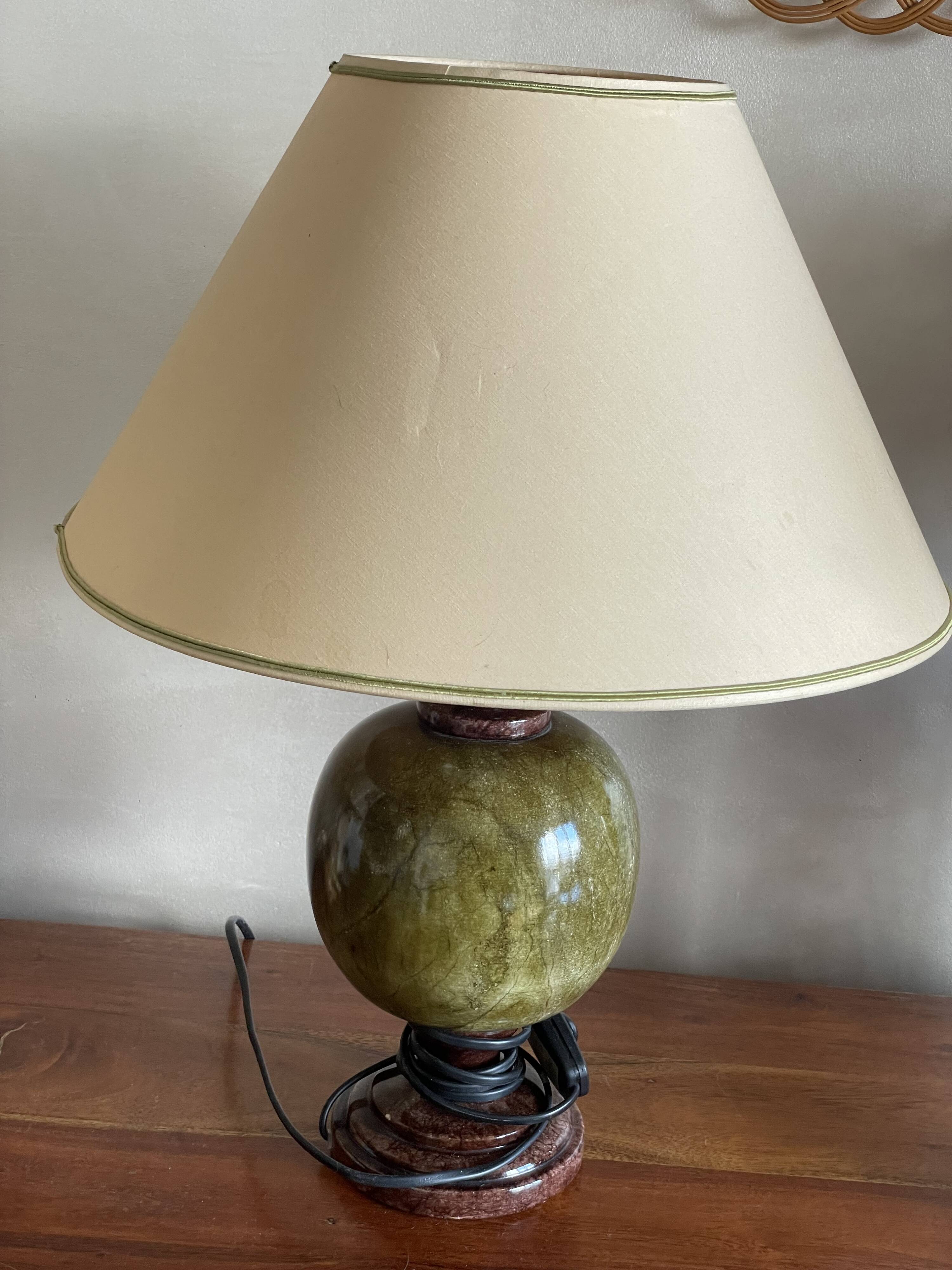 Green marble lamp