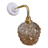 Vintage moulded glass elbow wall light