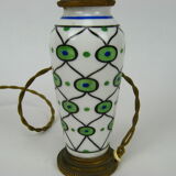 Lyre lamp in polychrome porcelain