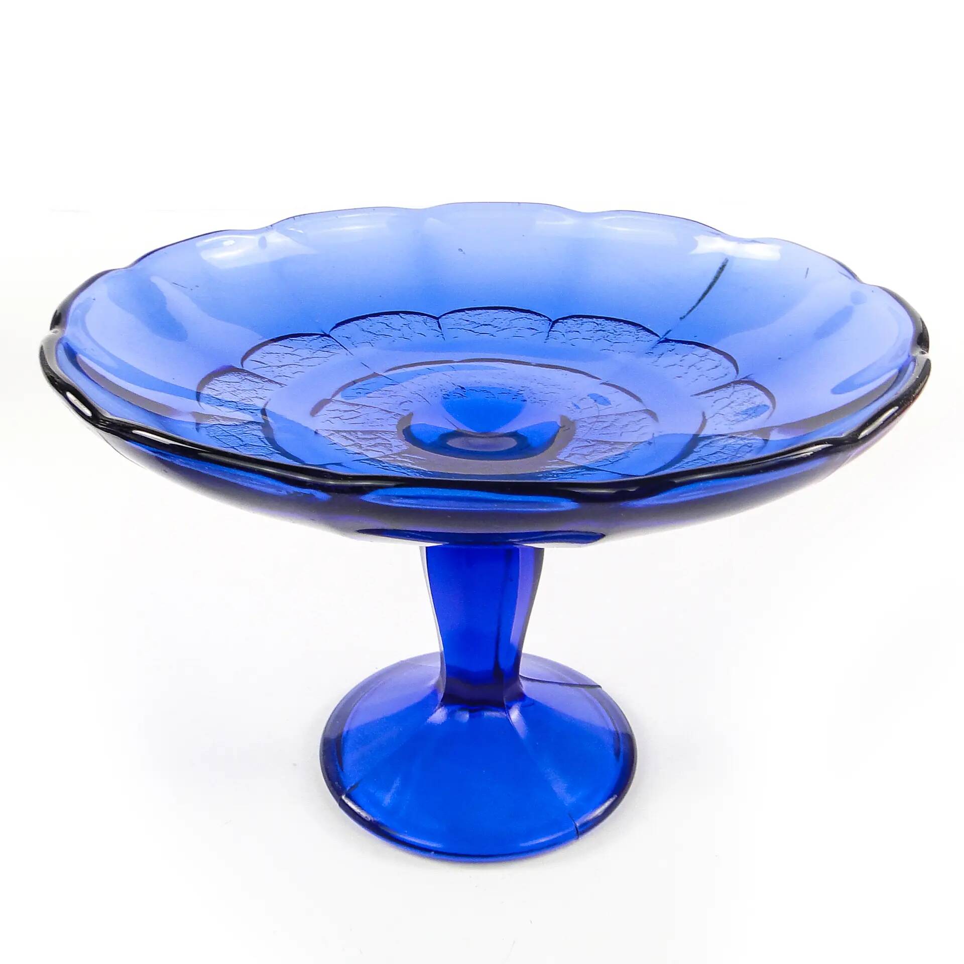 Bol à fruits Art Déco, verre pressé, Ząbkowice, Pologne, années 1950