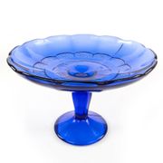 Art Deco fruit bowl, pressed glass, Ząbkowice, Poland, 1950s