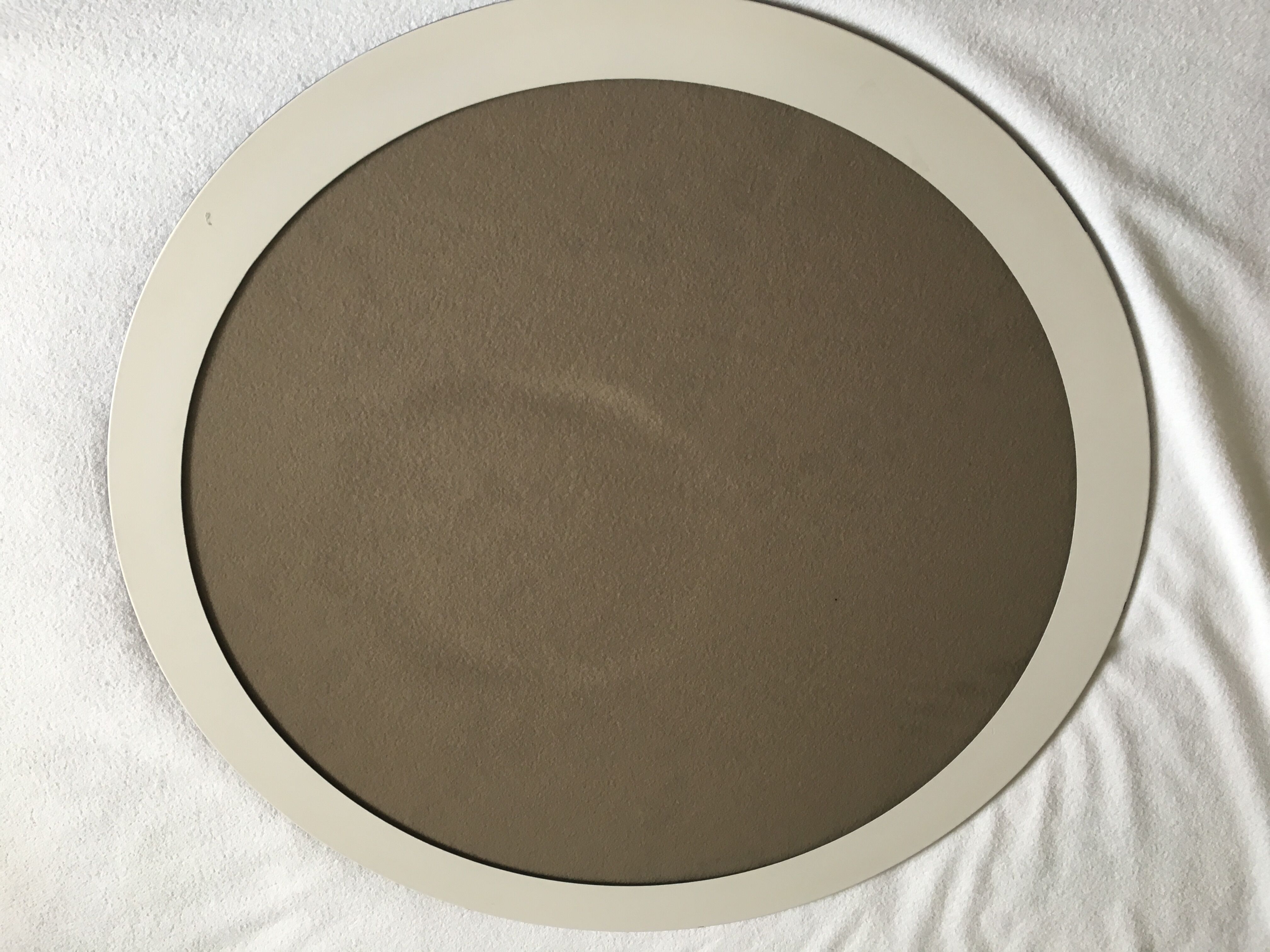 Brass round coffee table and smoked glass