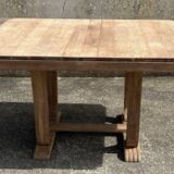 Dining table, 30s/40s, Art Deco, extendable, solid wood, extendable, lyre feet, legs