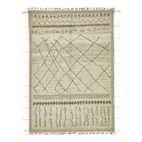 Hand-Knotted Tribal Unique 212 cm x 311 cm Beige Wool Carpet