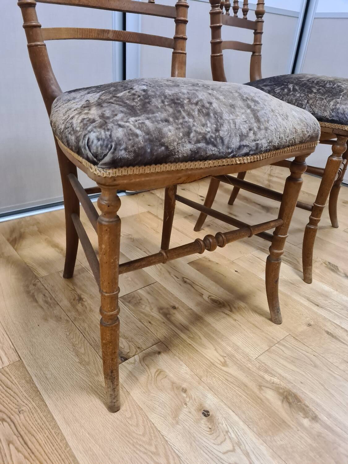 Lot of retro wooden chairs