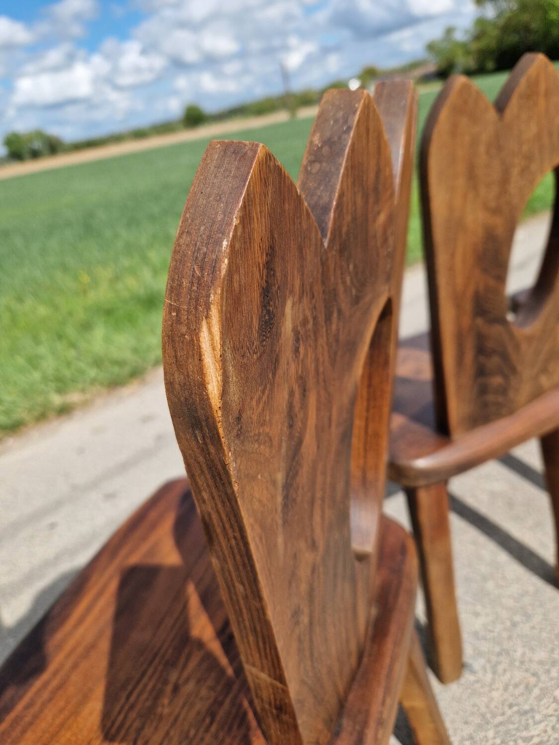 Lot de 3 chaises brutaliste Aranjou style olavi Hanninen