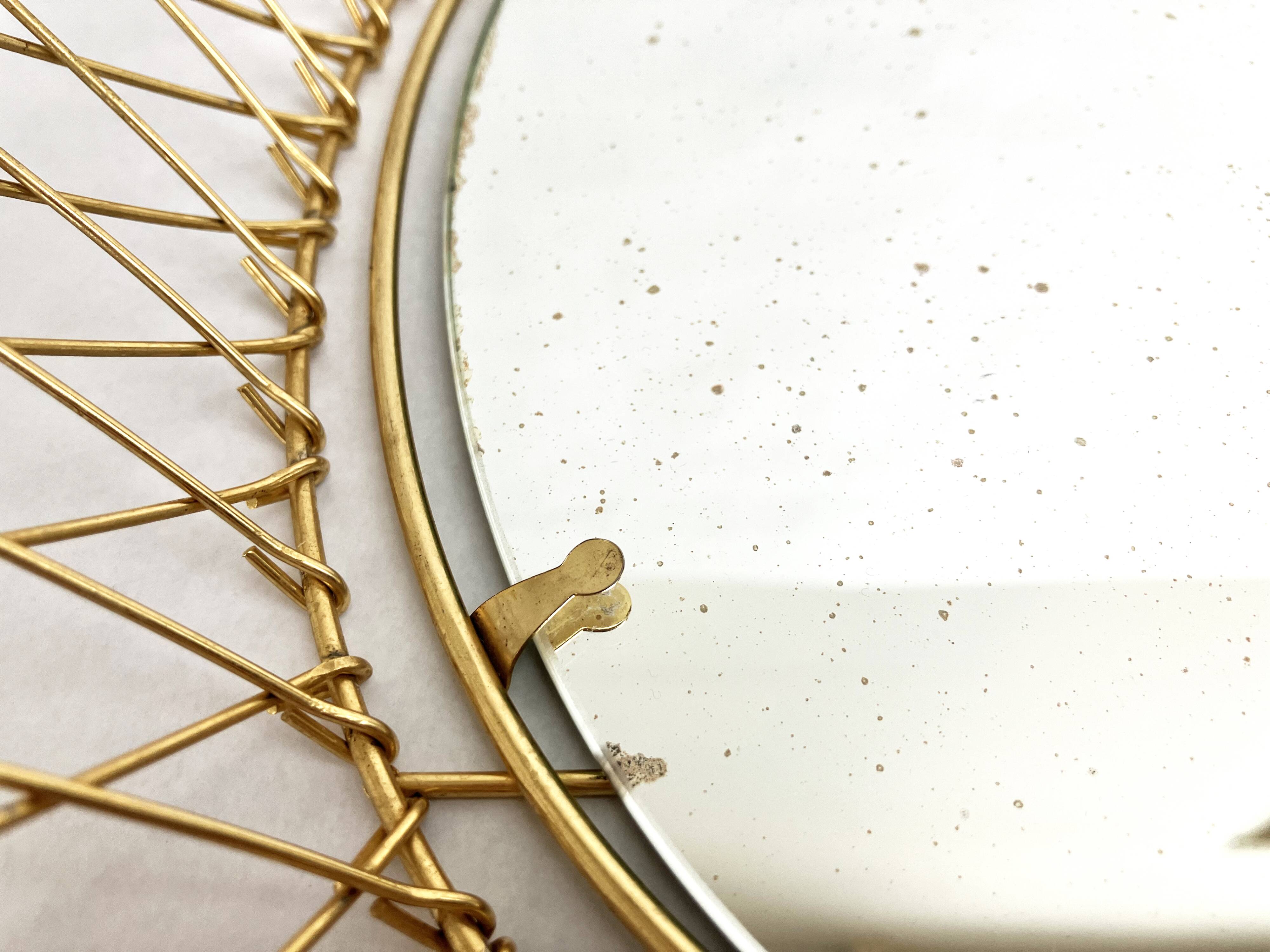 Erdecor Escaut retractable mirror tray • Gilded with fine gold • 1950