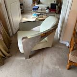 White leather armchair