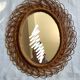 Oval rattan mirror 60s
