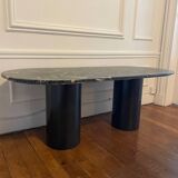 Marble coffee table with steel legs