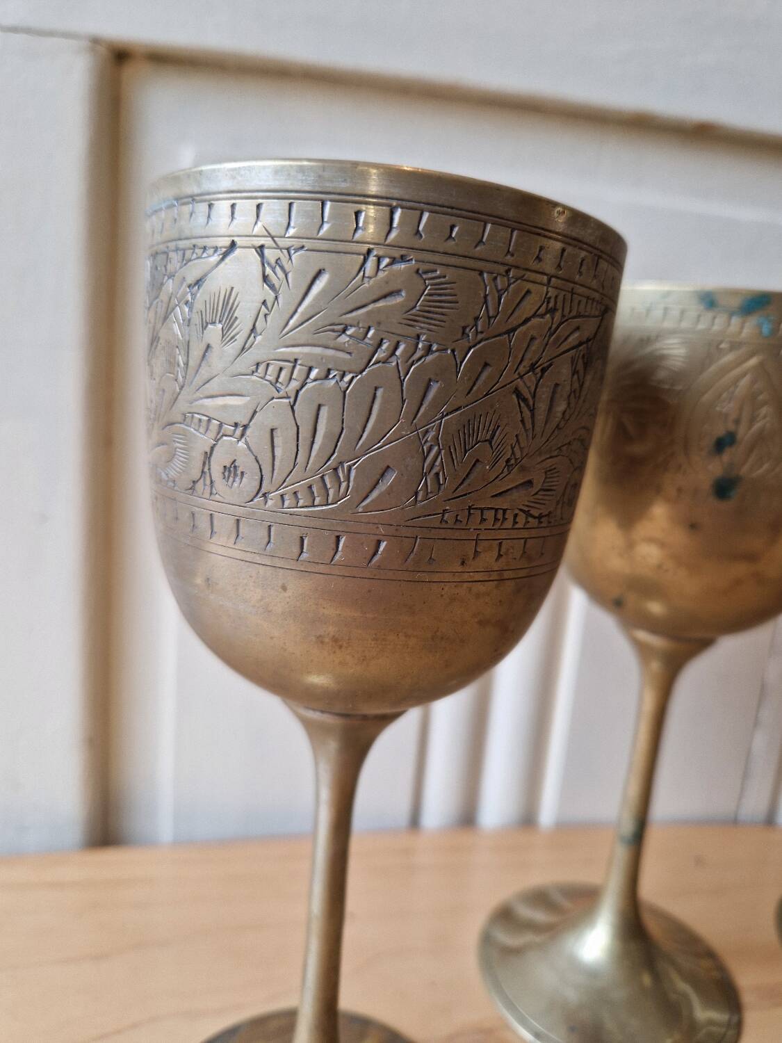 Lot De 4 Calisse Verre En Laiton