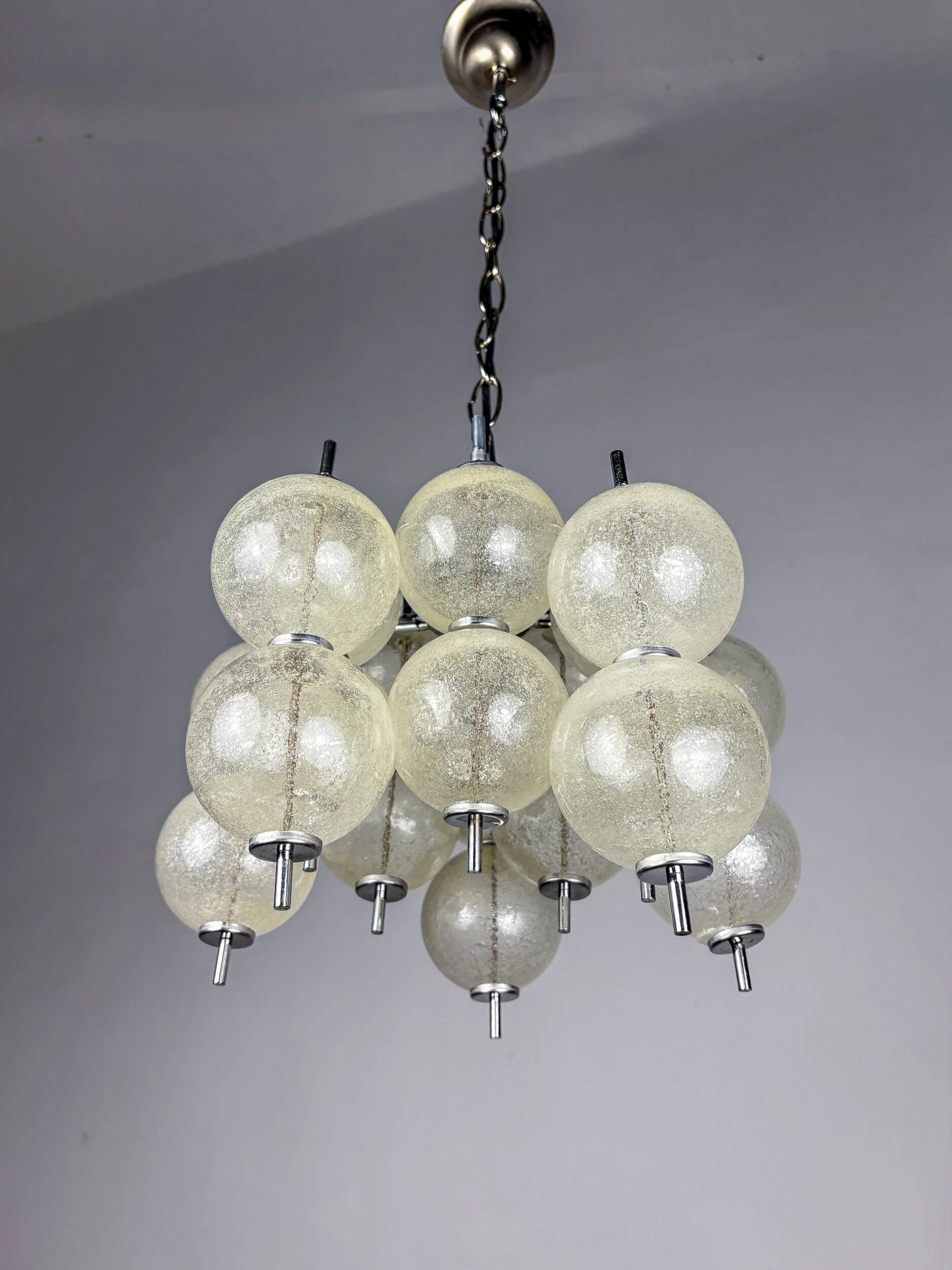 "Sterrenbeeld" Murano bubbled glass chandelier by Raak, Netherlands, 1960s