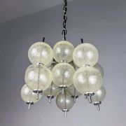 "Sterrenbeeld" Murano bubbled glass chandelier by Raak, Netherlands, 1960s