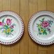 Kg luneville "réverbère" 2 pierced flat plates earthenware flowers ø 25 cm