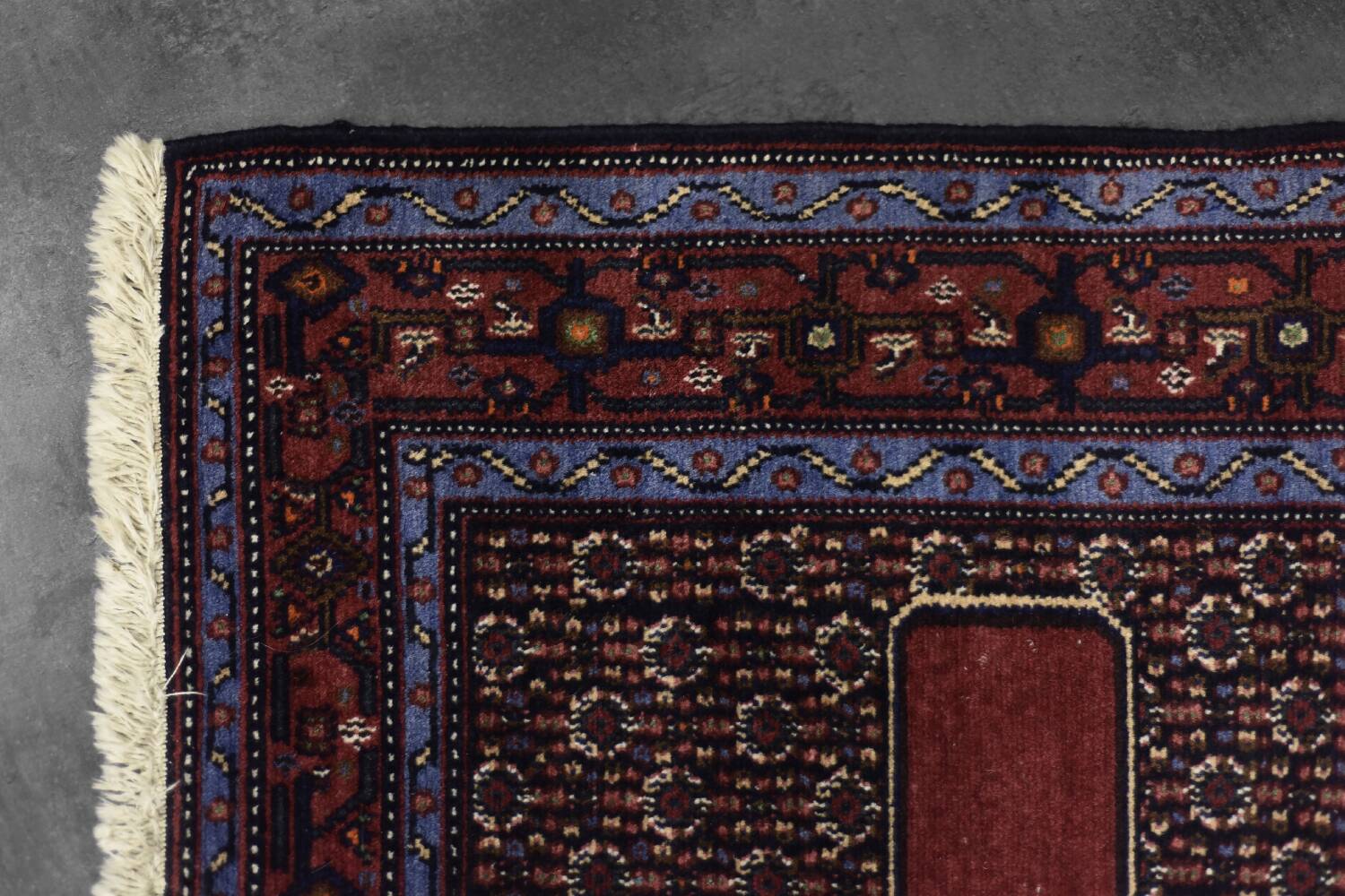 Vintage Hand-Woven Middle Eastern Oriental Senneh Rug, 1960s