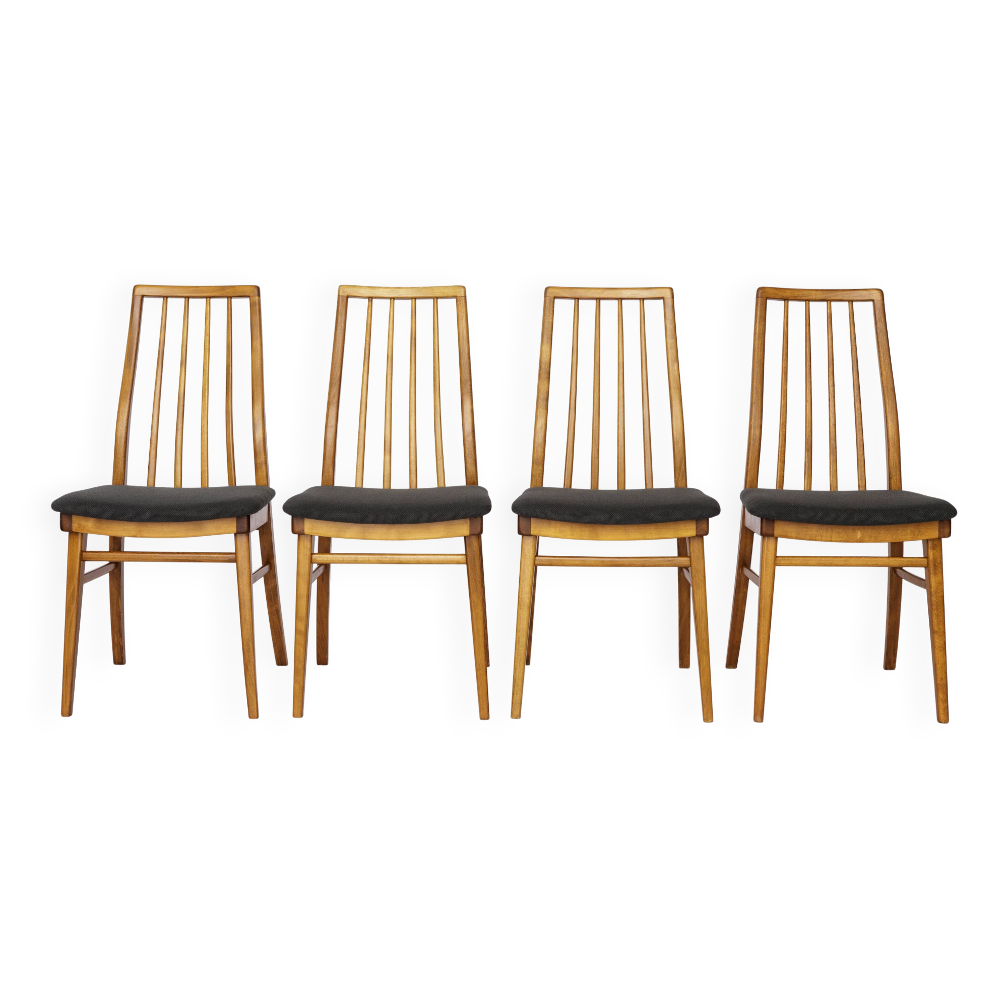 Set of 4 Vintage German Dining Chairs – 1960s/1970s Mid Century Beechwood C