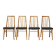 Set of 4 Vintage German Dining Chairs – 1960s/1970s Mid Century Beechwood C