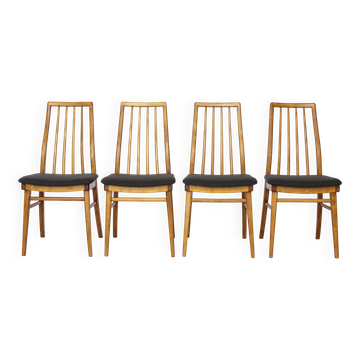 Set of 4 Vintage German Dining Chairs – 1960s/1970s Mid Century Beechwood C