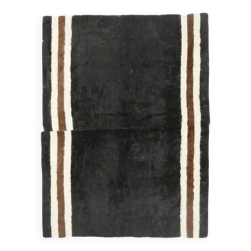 Tapis kilim en laine et coton turc vintage noué à la main marron 191x254