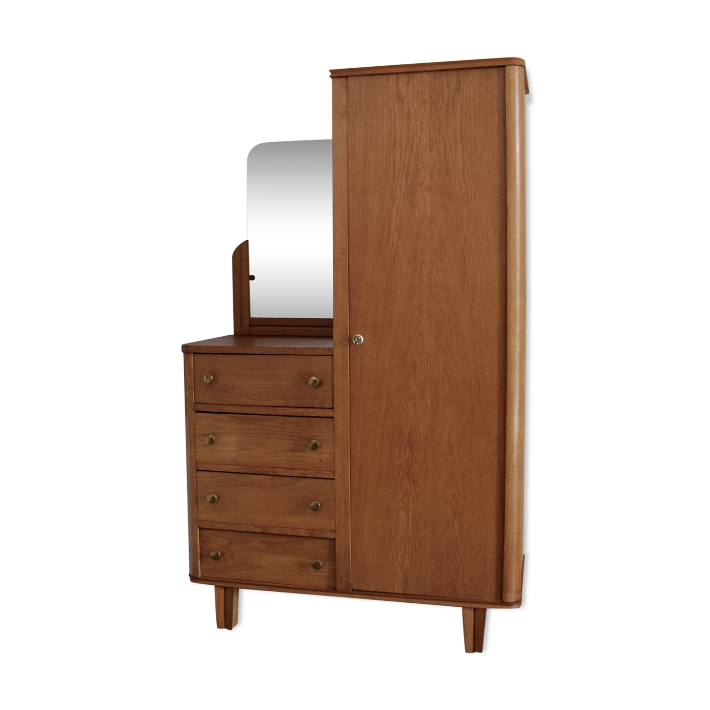 Asymmetric wooden cabinet