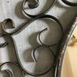 Large vintage black metal mirror Chaty Vallauris