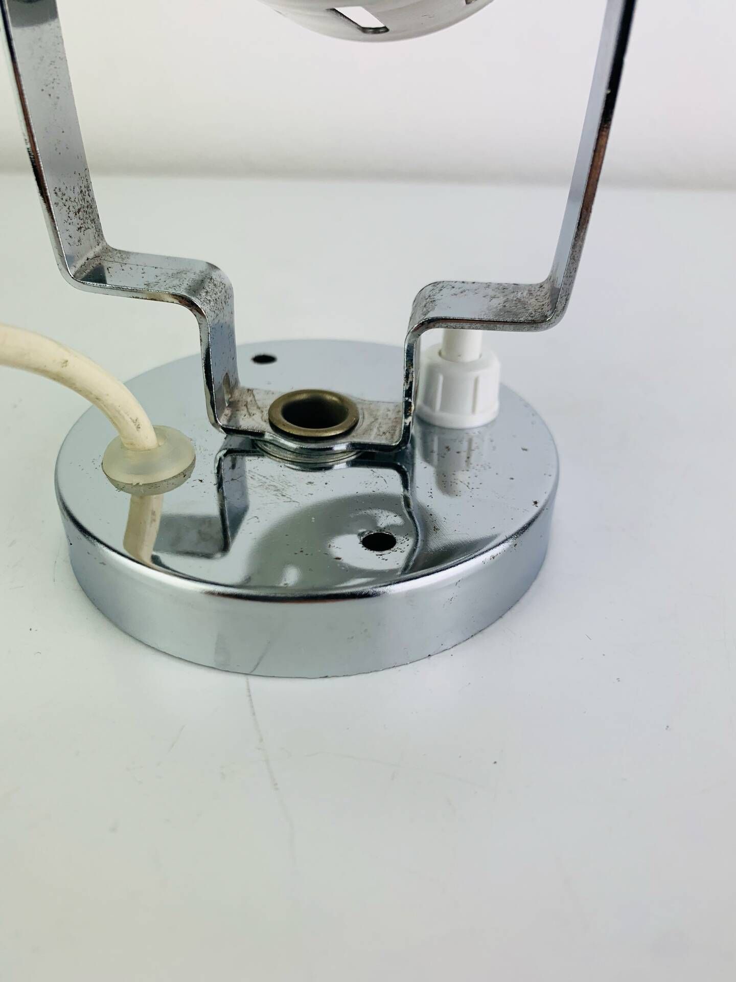 Aluminor wall light, brushed aluminium and chrome, 1960s.